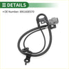 Black rubber-coated abs wheel speed sensor cable with gray plastic connector and metal brackets for toyota highlander 2001-2007