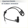 Black abs wheel speed sensor with coiled cable and metal connector for toyota highlander 2004-2007 rear left side