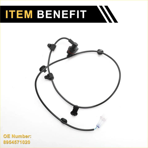 Black rubber-coated abs wheel speed sensor harness with multiple connectors and coiled cable for toyota hilux rear right