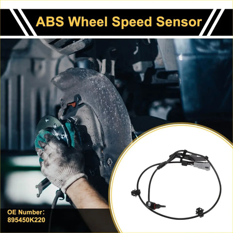 Black abs wheel speed sensor with coiled cable and connector housing for right rear toyota hilux 2015-2020