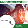 Black abs wheel speed sensor with coiled wire and connector for 2007 toyota land cruiser shown in circular inset