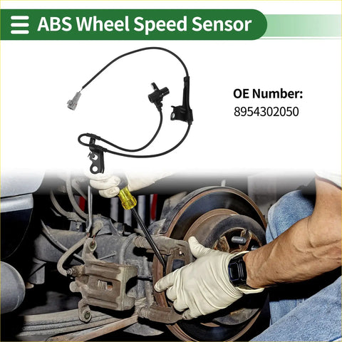 Black abs wheel speed sensor with coiled wire and connector for toyota matrix 2003-2008 automotive use