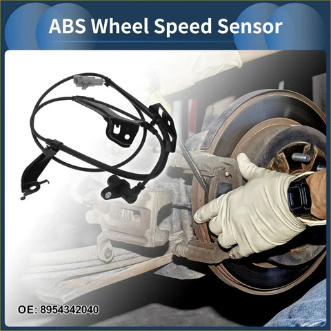 Black abs wheel speed sensor with coiled cable and mounting bracket for front left toyota rav4 2001-2005