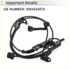Black plastic and wire abs wheel speed sensor with molded connectors for front right toyota rav4 2019-2024