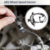 Black abs wheel speed sensor for toyota rav4 2019-2024 with coiled cable and plastic housing held in hand front right sensor