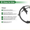 Black ABS wheel speed sensor cable with molded plastic connector and protective boot for Toyota Sienna 2006-2010