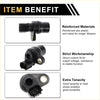 Black reinforced abs plastic and metal abs wheel speed sensor with metallic connector for rear left toyota tacoma 1998-2004