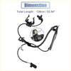 Black abs wheel speed sensor front right for toyota hilux 2005-2014 with coiled cable and multiple connectors
