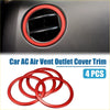 Red metallic ac air vent outlet cover trim rings made of metal for toyota tundra 2014-2021 set of 4