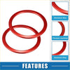 Red aluminum alloy ac air vent outlet cover ring trim set of 4 for toyota tundra 2014-2021 with sleek finish