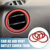Red circular air vent trim ring for toyota tundra ac outlets 2014-2021 set of 4 plastic cover trim