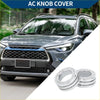 Silver ac climate heater switch knob covers with beaded diamond-like design for toyota rav4 2020-2023 set of 2