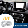 Silver ac climate heater switch knob covers with beaded diamond-like embellishment for toyota rav4 2020-2023