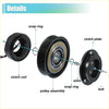 Black ac compressor clutch set pulley assembly with ribbed belt surface and internal bearing for toyota tacoma back side