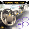 Purple circular ac vent dashboard decoration rings for toyota tacoma 2016-2021 set of 4 pcs