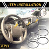 Black circular air vent covers made of durable material for Toyota Tacoma 2016-2021 dashboard decoration rings