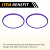 Purple oval-shaped interior knob cover trim for toyota tacoma ac vent dashboard decoration rings 4 pcs