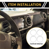 Silver tone circular ac vent trim rings for toyota tacoma 2016-2023 dashboard decoration set