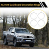 Silver tone ac vent dashboard decoration rings for toyota tacoma 2016-2023 shown in close-up detail