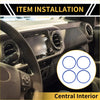 Black circular ac vent dashboard decoration rings in blue for Toyota Tacoma 2016-2023 vehicle interior installation