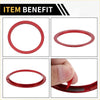 Red metallic ac vent dashboard decoration ring with glossy finish and tapered edge for toyota tacoma 2016-2023
