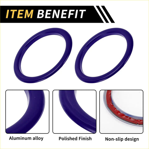 Purple polished aluminum alloy ac vent dashboard decoration rings with non-slip design for toyota tundra 2014-2021
