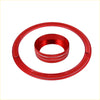 Red metallic car air intake adapter ring with textured grip and smooth edge for toyota tacoma ac vent trim cover