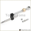 Adjustable height dual bend short shifter for integra crx b16 with silver rod black bracket and gold spherical joint