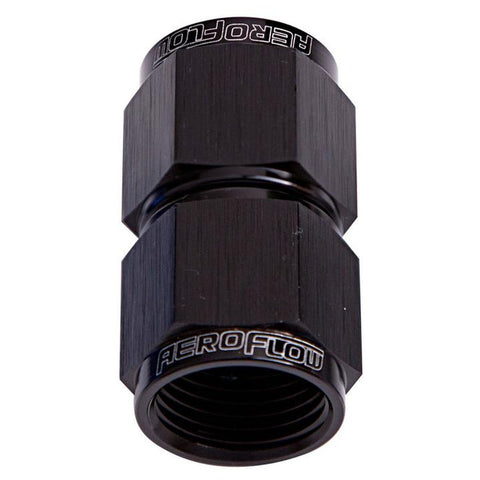Aeroflow AF131-06BLK Straight Female Flare -6AN Black