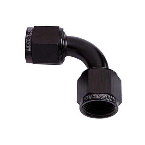 Aeroflow AF133-03BLK 90Deg Female Flare -3AN Black Swivel