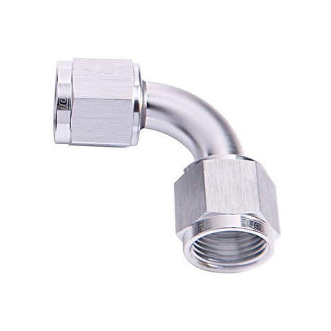 Aeroflow AF133-06S 90Deg Female Flare -6AN Silver Swivel