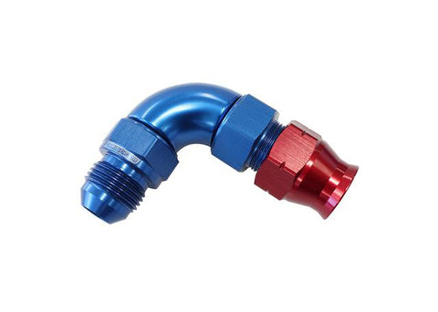 Aeroflow AF137-06 3/8" Tube 90Deg Male -6AN Blue Swivel