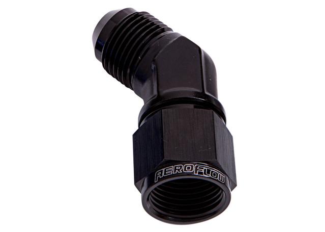 Aeroflow AF142-04BLK 45Deg Female - Male -4AN Black