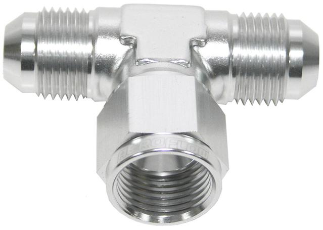 Aeroflow AF144-06S AN Tee -6AN Female Nut Silver Swivel