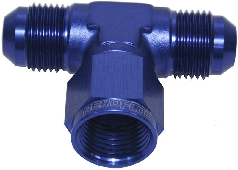Aeroflow AF144-06 AN Tee -6AN Female Nut Blue Swivel Nut