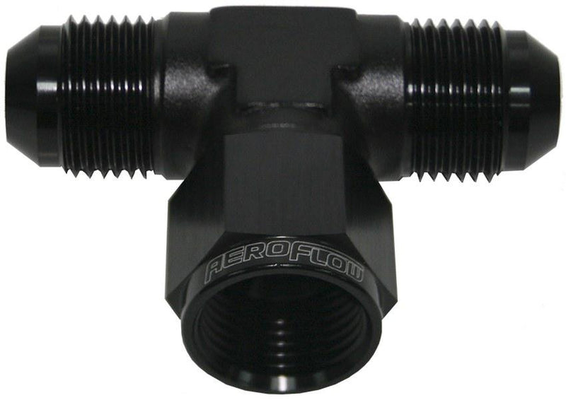 Aeroflow AF144-12BLK AN Tee -12AN Female Nut Black Swivel