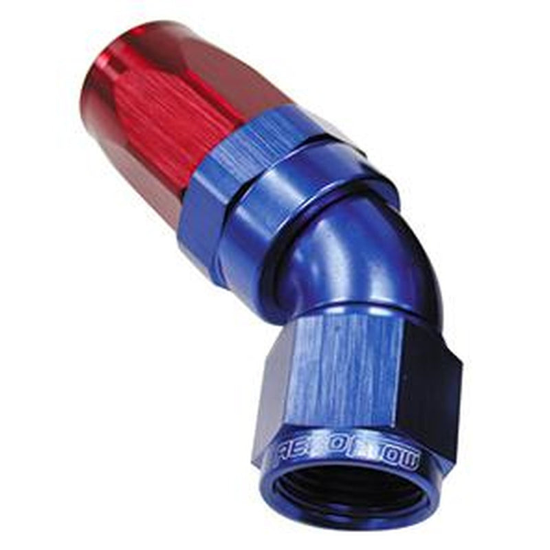 Aeroflow AF152-10 45 Deg Hose End -10AN Blue Full Flow