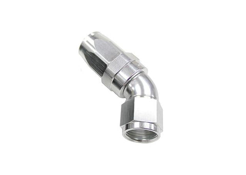 Aeroflow AF152-10S 45 Deg Hose End -10AN Silver Full Flow