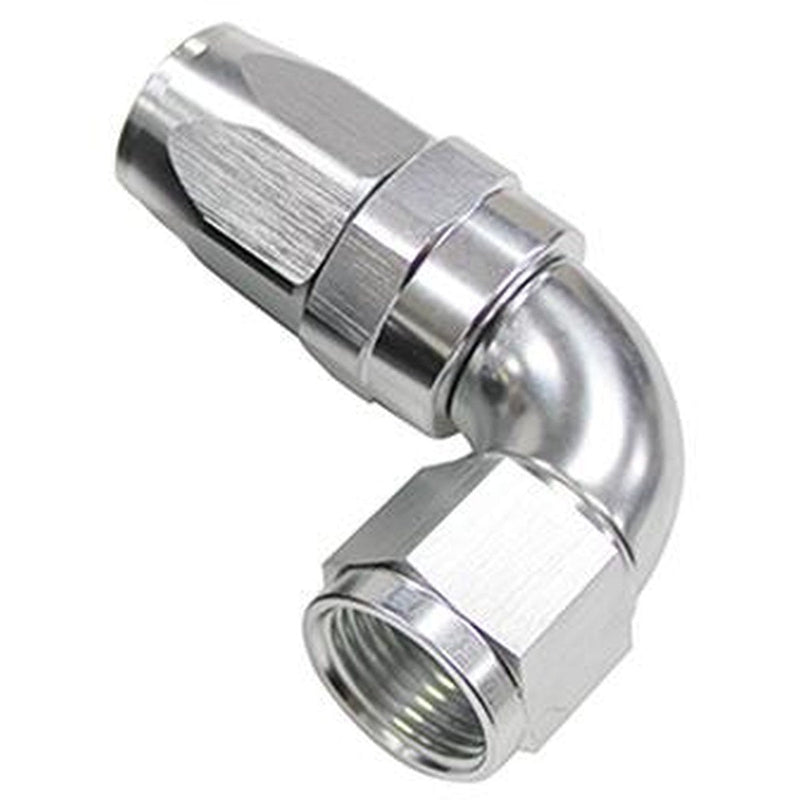 Aeroflow AF153-04S 90 Deg Hose End -04AN Silver Full Flow