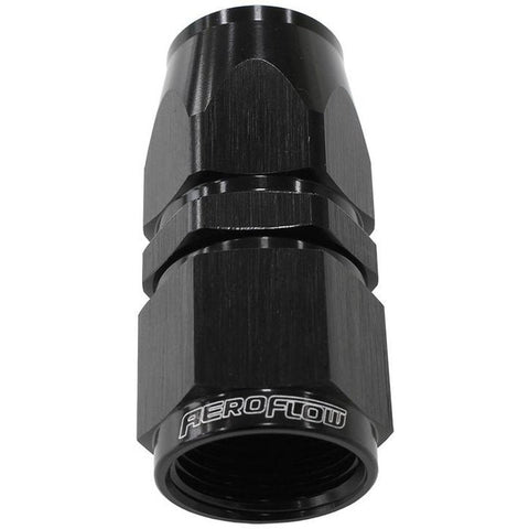 Aeroflow AF201-06DBLK Alloy Straight Hose End -6AN Black