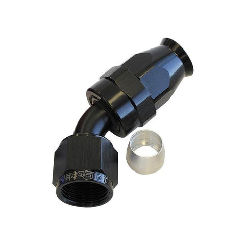 Aeroflow AF202-08DBLK Alloy 45 Deg Hose End -8AN Black