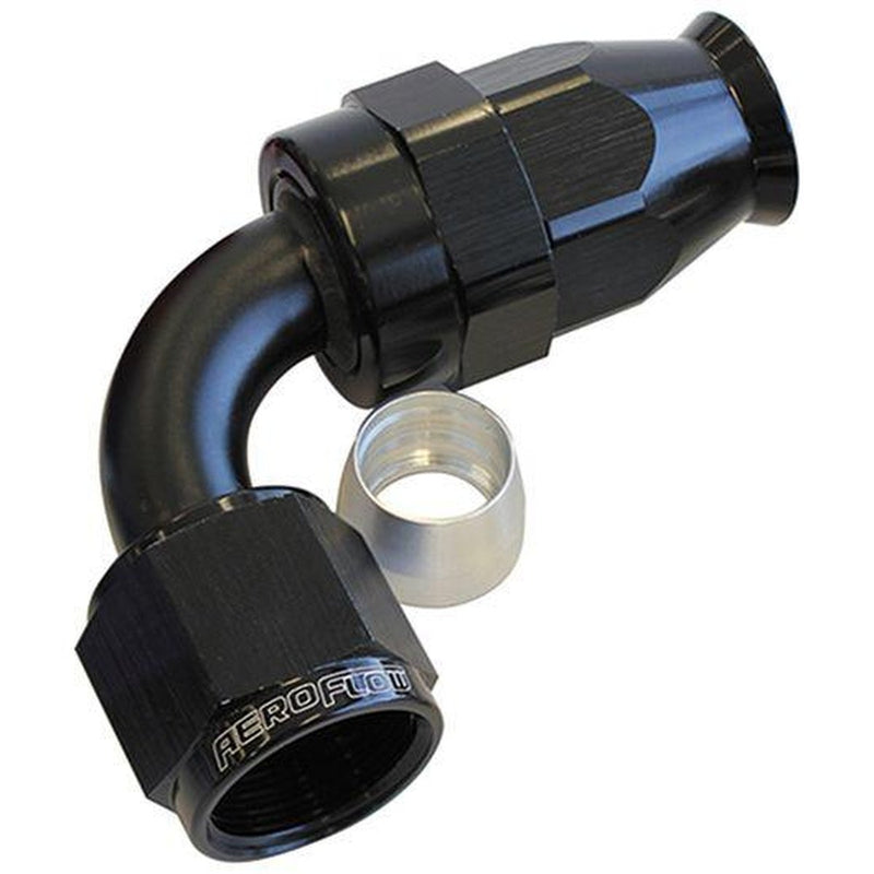 Aeroflow AF203-08DBLK Alloy 90 Deg Hose End -8AN Black