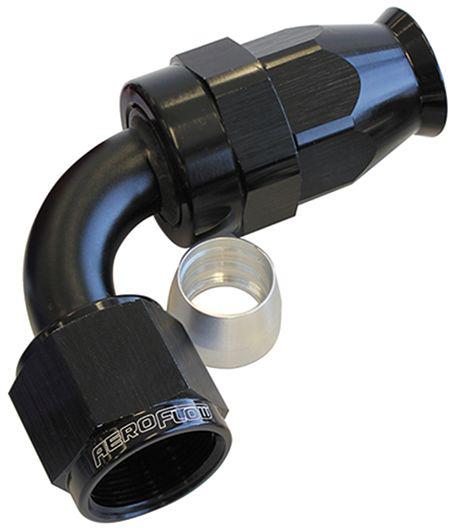 Aeroflow AF203-04DBLK Alloy 90 Deg Hose End -4AN Black