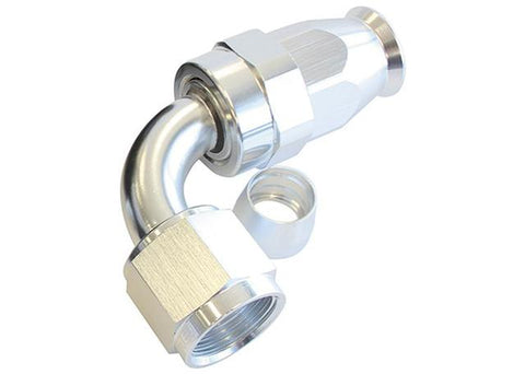 Aeroflow AF203-04DS Alloy 90 Deg Hose End -4AN Silver