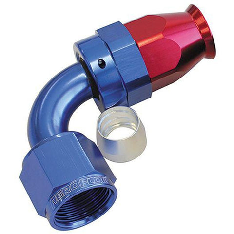 Aeroflow AF203-08D Alloy 90 Deg Hose End -8AN Blue Full