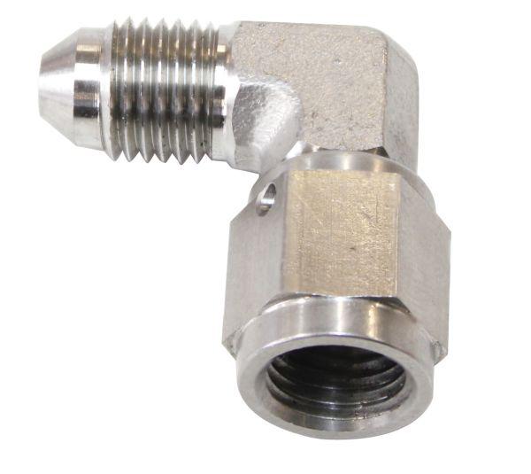 Aeroflow AF207-04 S/S 90Deg Female - Male -4AN Swivel Nut