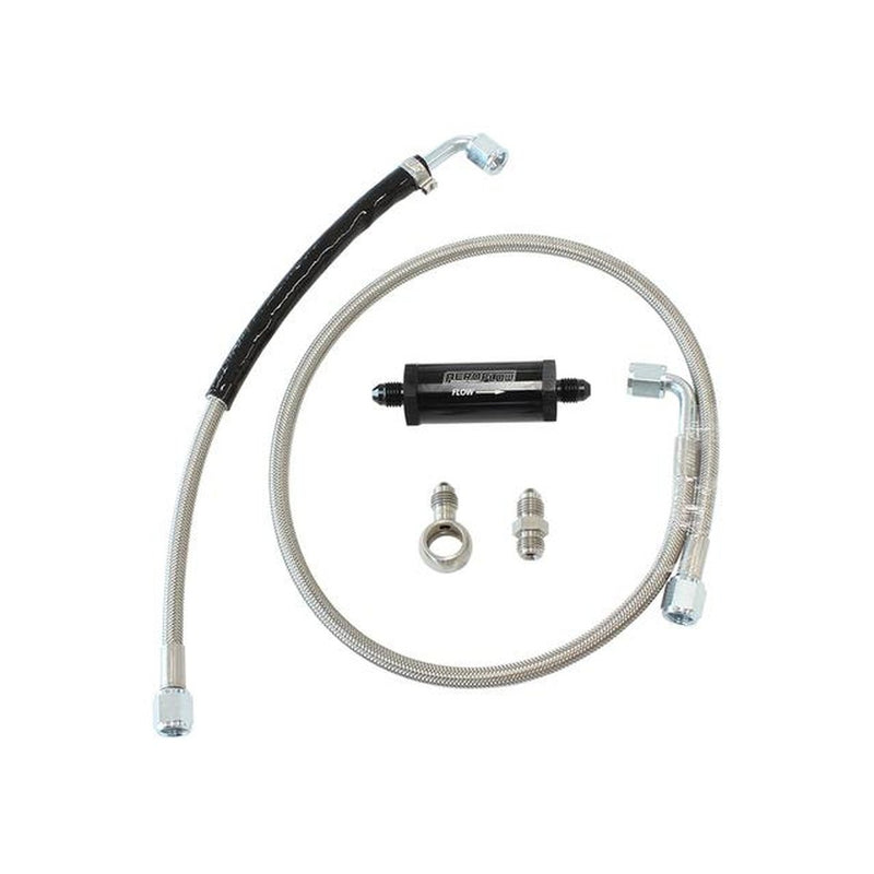 Aeroflow Oil Feed Line Kit Inline 30 Micron Fits Ford Xr6