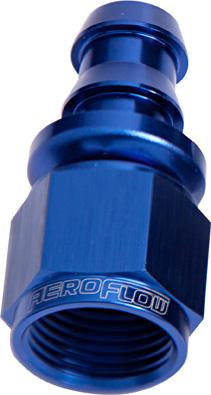 Aeroflow AF401-10 Straight Push Lock End -10AN Blue No