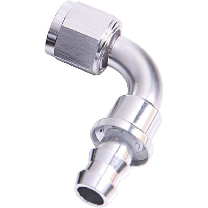 Aeroflow AF403-08S 90 Deg Push Lock End -8AN Silver No
