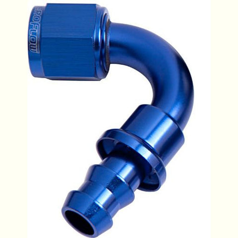 Aeroflow AF404-06 120 Deg Push Lock End -6AN Blue No